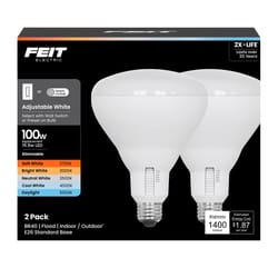Feit BR40 E26 (Medium) LED Bulb Adjustable White 100 Watt Equivalence 2 pk