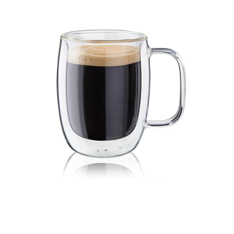 Sorrento Double Wall Glass Coffee Mug - Thumbnail 4