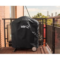 Weber Q100/1000 & Q200/2000 w/Portable Cart Black Grill Cover