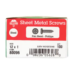 Hillman No. 12 X 1 in. L Phillips Pan Head Sheet Metal Screws 100 pk