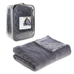 Pure Enrichment PureRelief Heated Blanket 10 settings Gray 72 in. W X 84 in. L