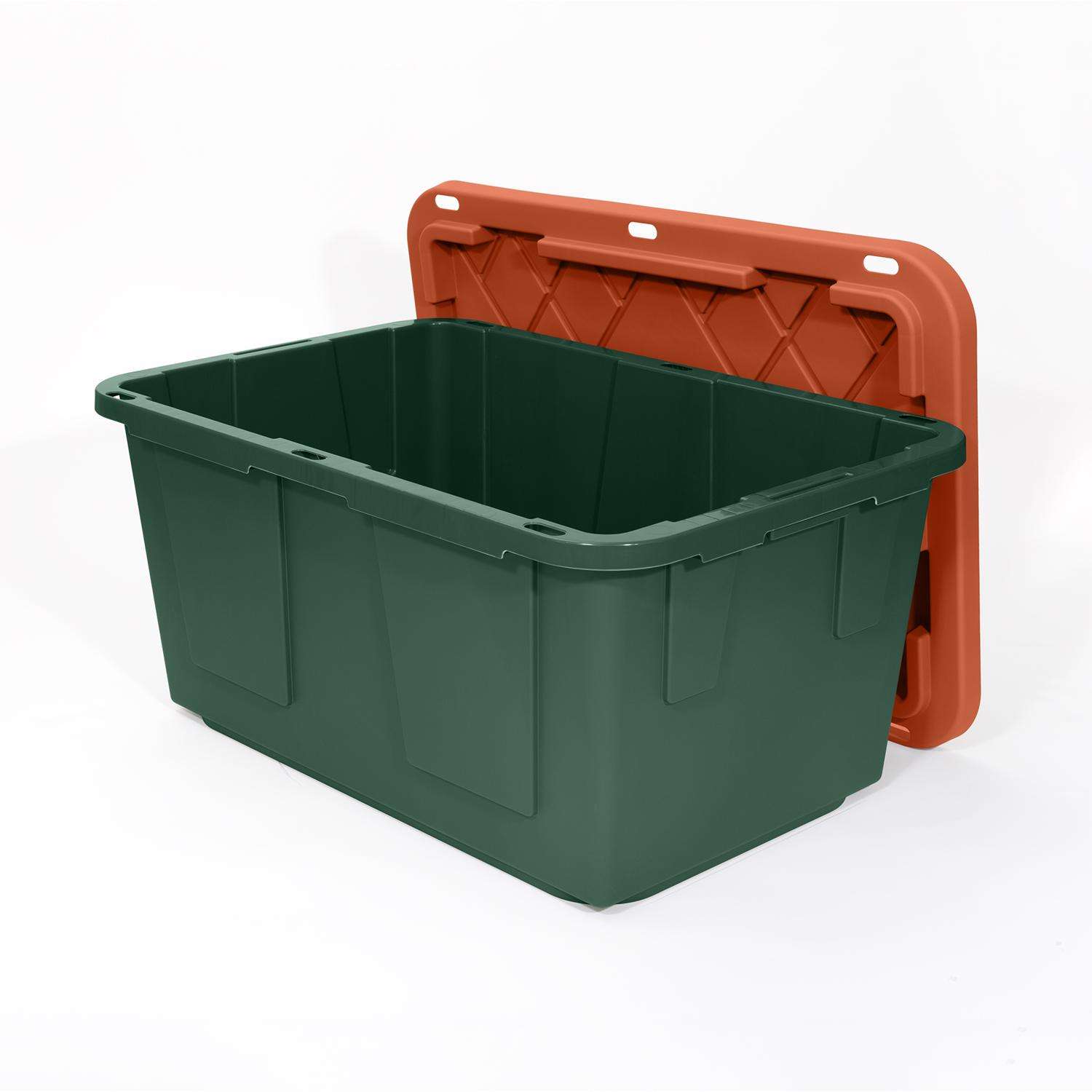 Greenmade Pro. Grade 27 gal Green/Red Storage Bin 14.7 in. H X 20.4 in