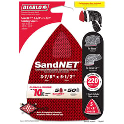 Diablo SandNet 5-1/2 in. L X 3-7/8 in. W Ceramic Blend 220 Grit Ultra Fine Sanding Pad