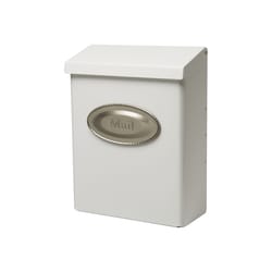 Architectural Mailboxes Designer Contemporary Galvanized Steel Wall Mount White Mailbox