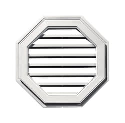 Builders Edge 22 in. W X 22 in. L Wood Grain White Plastic Wall Vent
