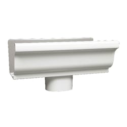 Amerimax 3.5 in. H X 5 in. W X 10 in. L White Aluminum K End w/Drop