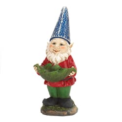 Summerfield Terrace Multi-color Polyresin 12.5 in. H Cheerful Gnome Outdoor Solar Decor