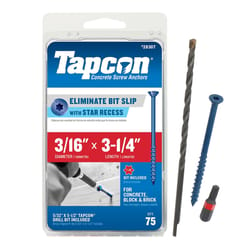 Tapcon 3-1/4 in. L Star Flat Head High/Low Concrete Screws