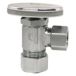 PlumbCraft 5/8 in. Compression in. X 1/2 in. Compression Chrome Plated Angle Valve