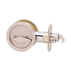 Kwikset Satin Nickel Metal Indoor Round Bed/Bath Pocket Door Lock
