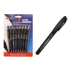 Diamond Visions Max Force Black Felt Tip Permanent Marker 8 pk