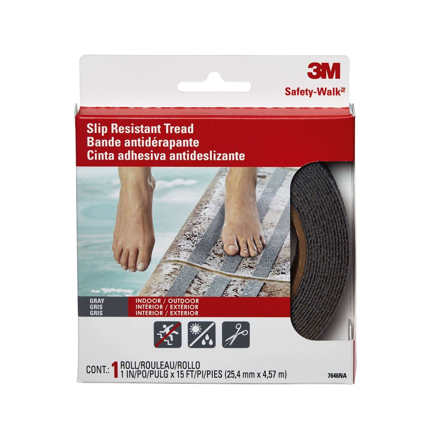 3M Gray AntiSlip Tape 1 in. W x 180 in. L 1 pk Ace Hardware