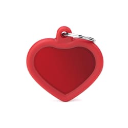 MyFamily Hushtag Red Heart Aluminum Dog Pet Tags Medium