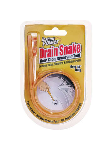 Instant Power Drain Snake Plastic Drain Clog Remover 18 in. - Ace