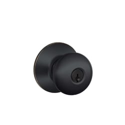 Schlage Plymouth Aged Bronze Entry Knobs KD4 1-3/4 in.