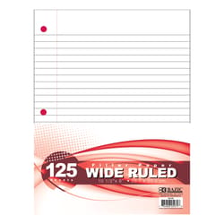 Bazic Products 10.5 in. W X 8 in. L Wide Ruled Filler Paper 125 sheet