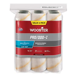 Wooster Pro/Doo-Z Synthetic Blend 9 in. W X 3/8 in. Regular Paint Roller Cover 6 pk