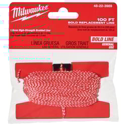 Milwaukee 0.08 oz Bold Replacement Chalk String 100 ft. Red/White