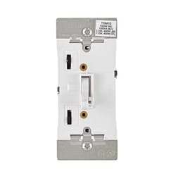 Leviton White 1000 W Toggle Dimmer Slide Switch 1 pk