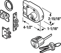 Prime-Line Segal Brushed Brass Solid Bronze Alloy Deadbolt