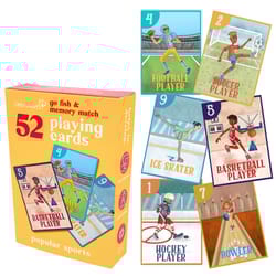 Upbounders Popular Sports Go Fish and Memory Match Game Multicolored 52 pc