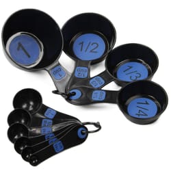 Chef Craft Black/Blue Polypropylene/TPR Measuring Cup and Spoon Set