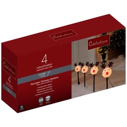 Celebrations Incandescent Clear 24 in. Reindeer Heads Pathway Decor