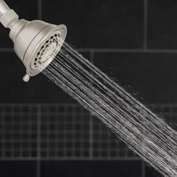 Waterpik PowerSpray Plus Brushed Nickel 3 settings Showerhead 1.8 gpm