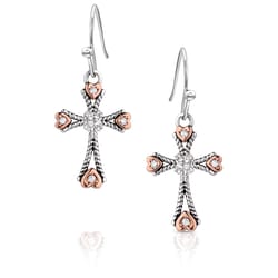 Montana Silversmiths Women's Faith In My Heart Cross Silver Earrings