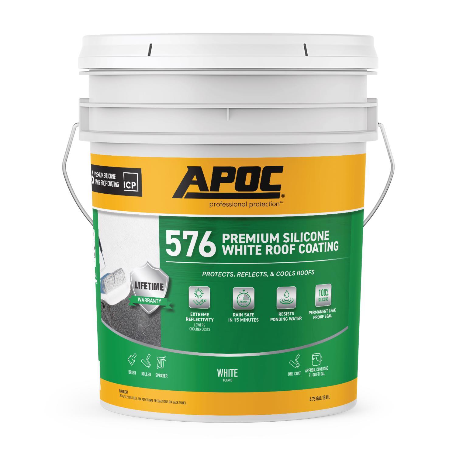 APOC Gloss Bright White Silicone Roof Coating 5 gal Mfr# AP-5765 - Ace  Hardware