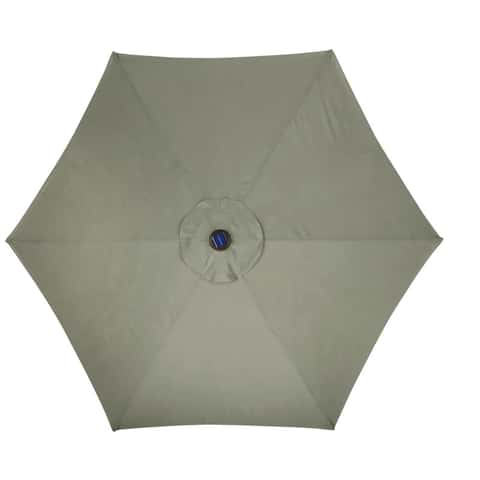 Living Accents Solar LED 9 ft. Tiltable Taupe Market Umbrella - Ace Hardware