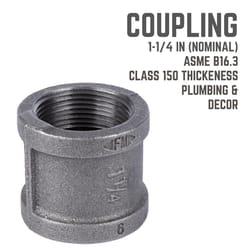 STZ Industries 1-1/4 in. FIP each X 1-1/4 in. D FIP Black Malleable Iron Coupling