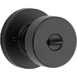 Kwikset Signature Series Pismo Matte Black Entry Door Knob KW1 2-1/4 in.