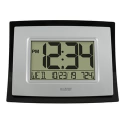 La Crosse 4.2 in. Black/Silver Wall Clock Digital