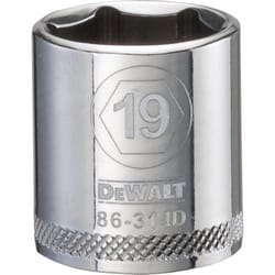 DeWalt 19 mm X 3/8 in. drive Metric 6 Point Socket 1 pc