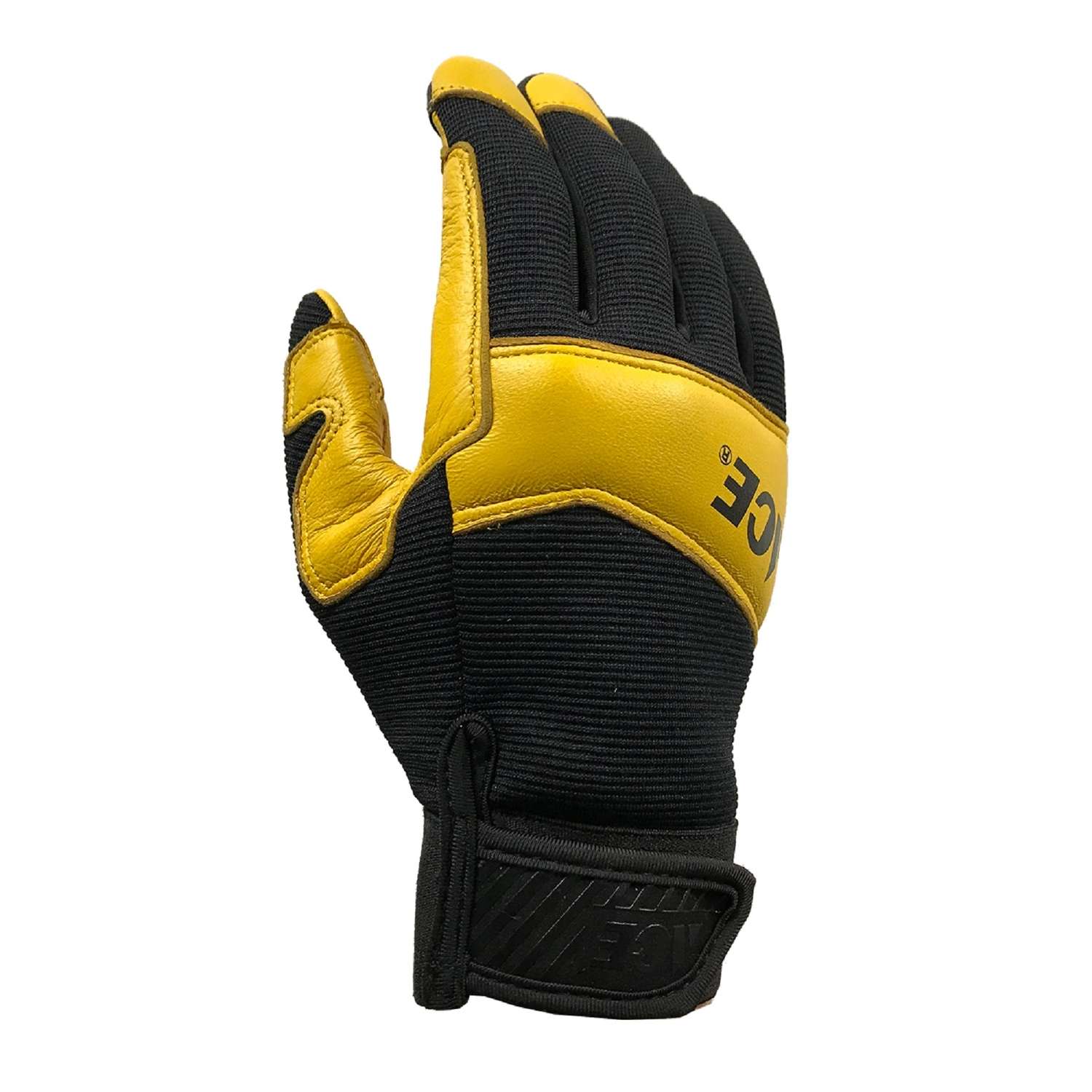 Ace XL Leather High Performance Black/Yellow Gloves Ace Hardware
