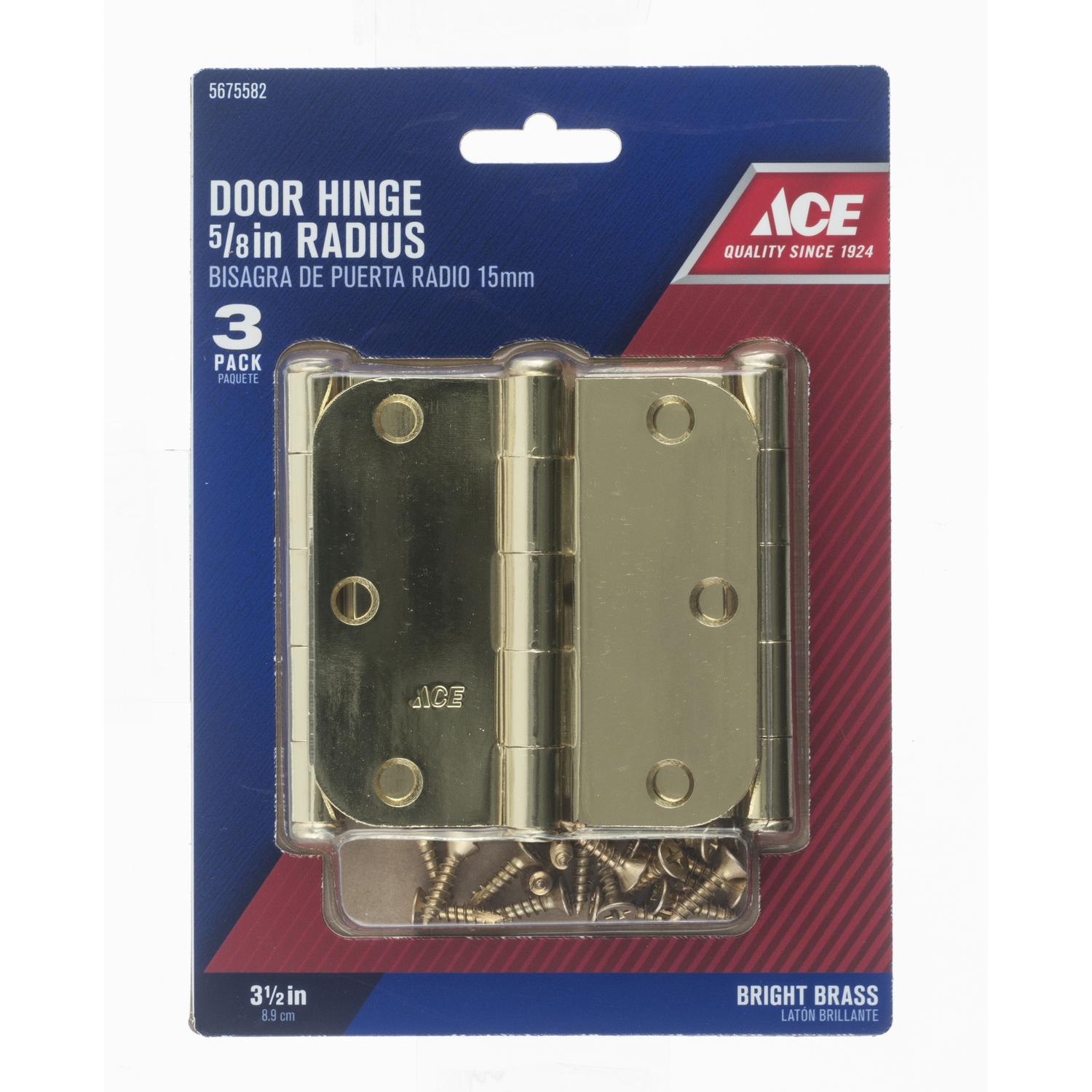 Ace 3-1/2 in. L Bright Brass Door Hinge 3 pk - 01-3550-304 - Hardware Accessories  sku 01-3550-304
