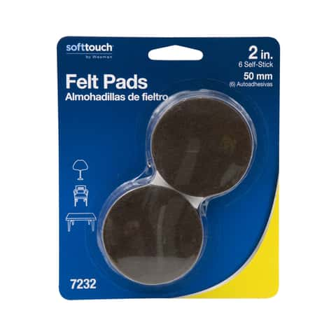 SoftTouch 1 inch Round Heavy-Duty Felt Furniture Pads, Black (48 Pack)