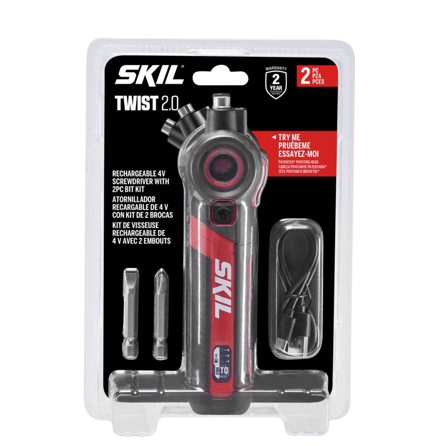 SKIL 4V Cordless Rechargeable Screwdriver with Bit Set Ace Hardware