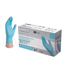 AMMEX Professional Nitrile Disposable Exam Gloves Medium Blue Powder Free 100 pk