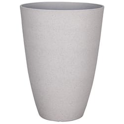 L&G Solutions 21.9 in. H X 16 in. D Polyresin Speckle Tall Planter White