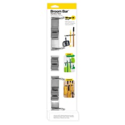 Wrap-It Broom Bar 16 in. L Silver Stainless Steel Hook Rack 1 pk