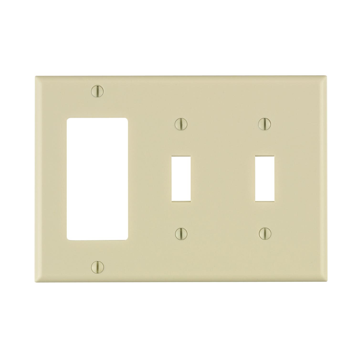 Leviton Almond 3 gang Thermoset Plastic Decora/Toggle Wall Plate 1 pk
