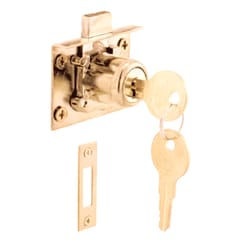 Prime-Line Bright Brass Gold Steel Cabinet/Drawer Lock