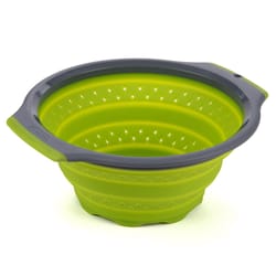 Progressive Prepsolutions Gray/Green PP/TPE Collapsible Colander 3 qt