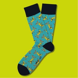 Two Left Feet Unisex Bananarama M/L Novelty Socks Blue