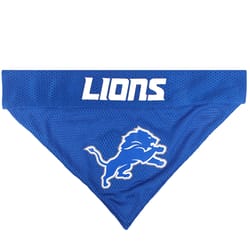 Pets First Blue/White Detroit Lions Cotton/Nylon Dog Collar Bandana Small/Medium