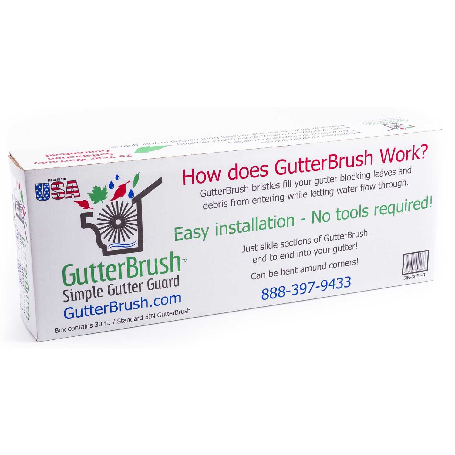 GutterBrush 4.3 in. W x 3 ft. L Black Polypropylene/Steel Gutter Guard