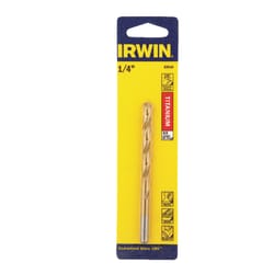 Irwin 1/4 in. X 4 in. L High Speed Steel Drill Bit Straight Shank 1 pc