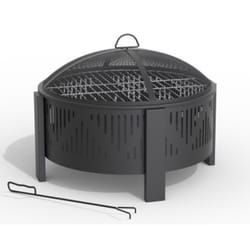 Living Accents 29 in. W Steel Round Wood Fire Pit